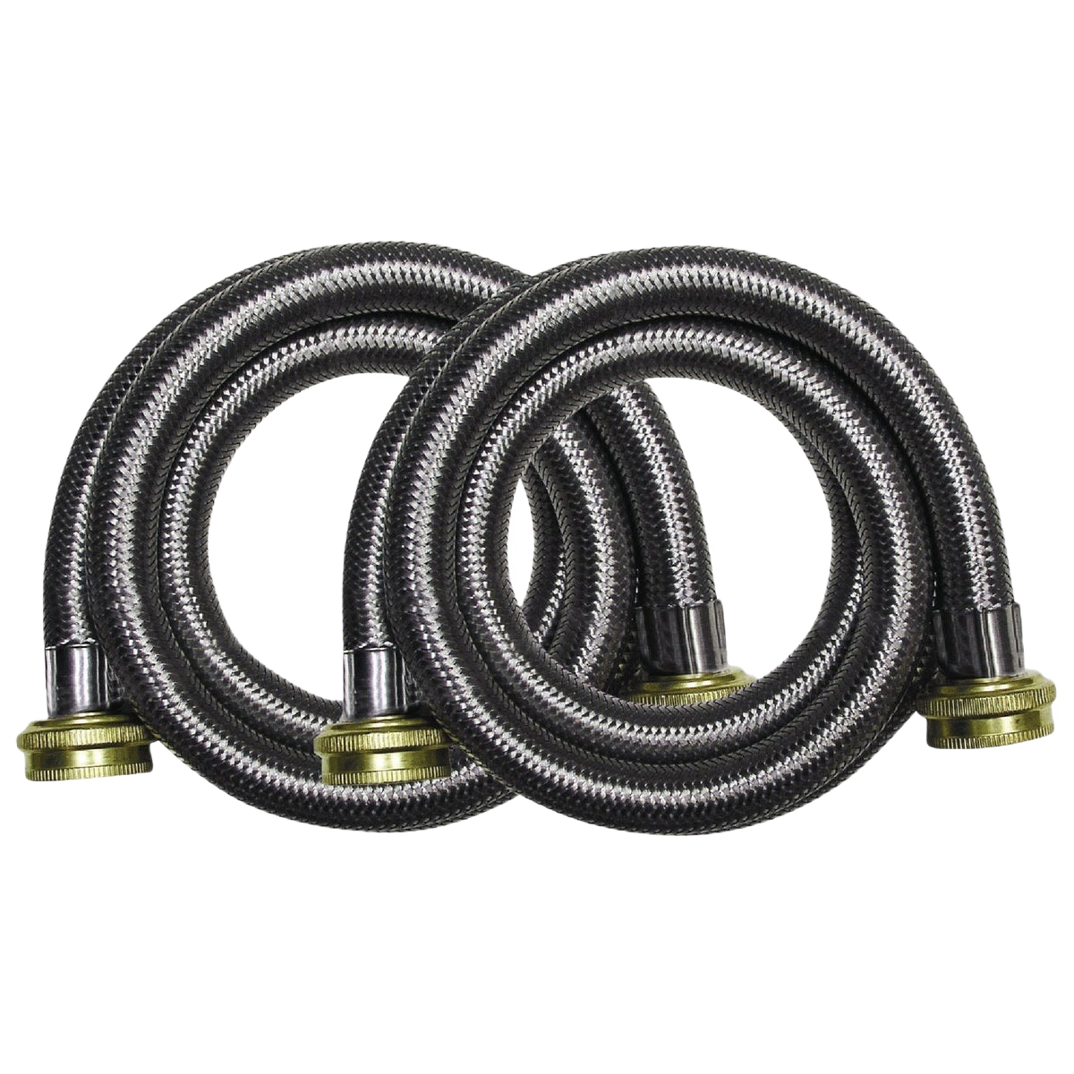 Pair of durable stainless steel washing machine hoses with brass fittings for plumbing and home improvement projects under $50