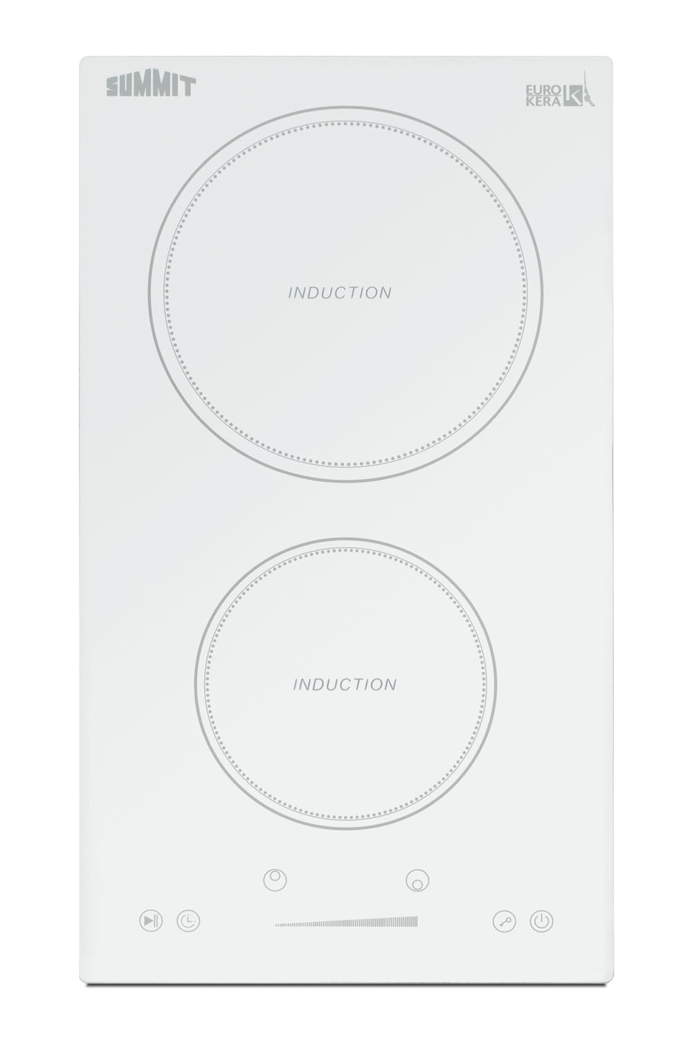 White 2-zone induction cooktop with touch controls in induction cooktops and kitchen appliances collections