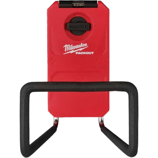 Red and black wide hook accessory for modular storage systems in tool storage and garage organization collections