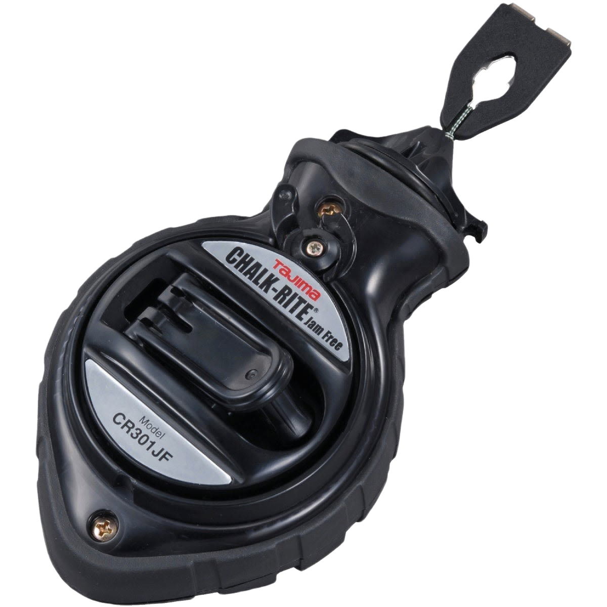 Black Chalk-Rite chalk line reel with jam-free fast-wind mechanism for precision marking in woodworking and measuring tools collections