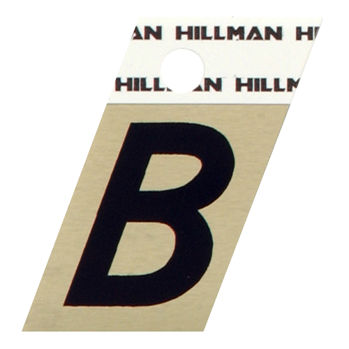 Hillman 1-1/2 in. Black & Gold Aluminum Angle Cut Sticker Letter B