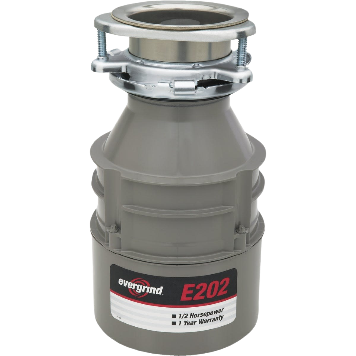 Gray and stainless steel garbage disposer unit suitable for plumbing and home improvement projects collections