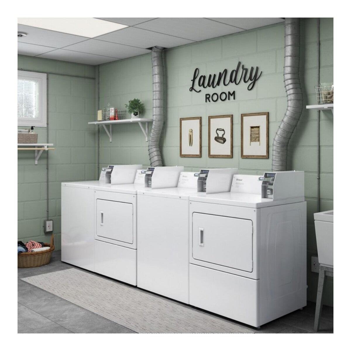 Commercial Electric Super-Capacity Dryer, Coin Slide