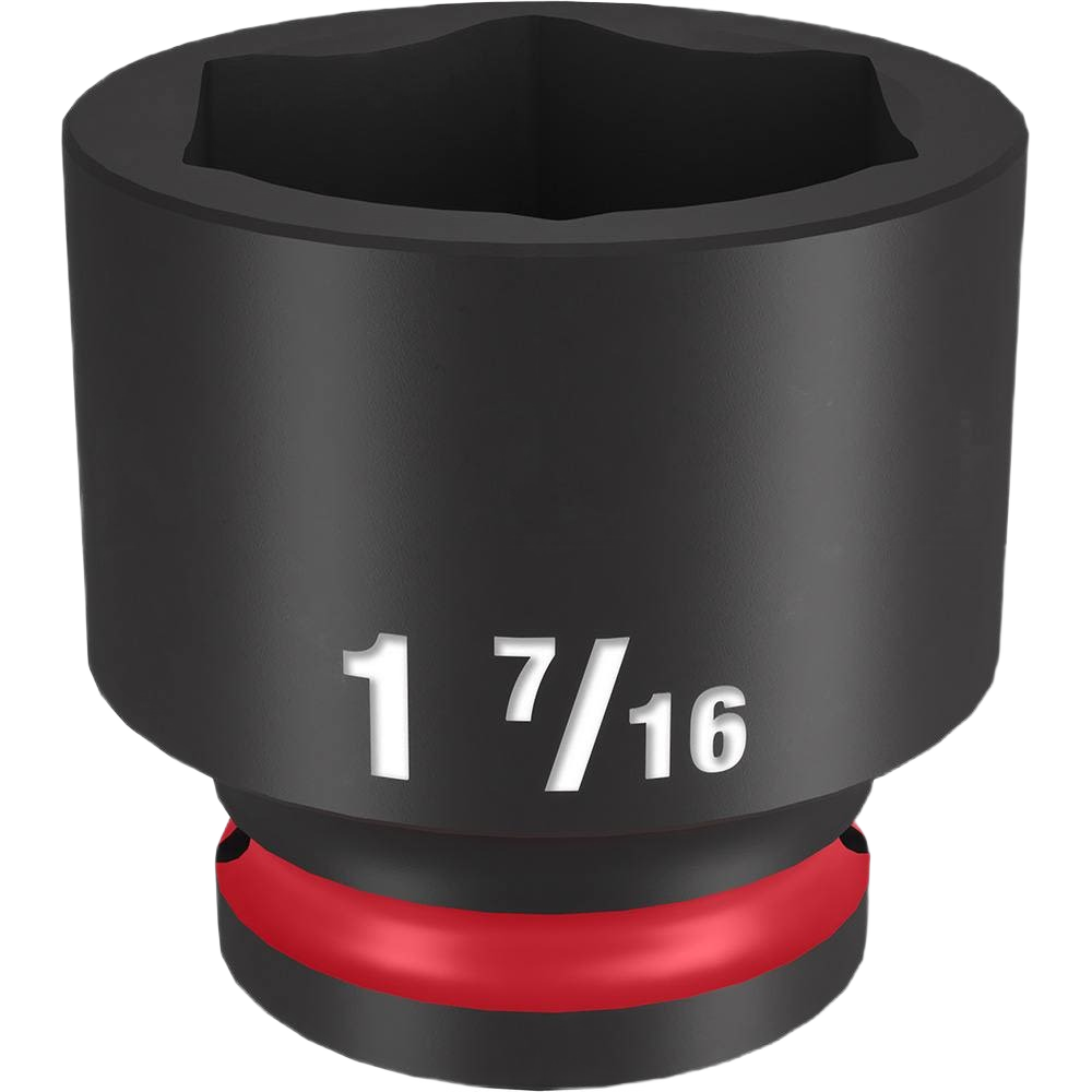 Standard 6 point impact socket with 1-7/16 size marking for high torque hand tools and woodworking applications
