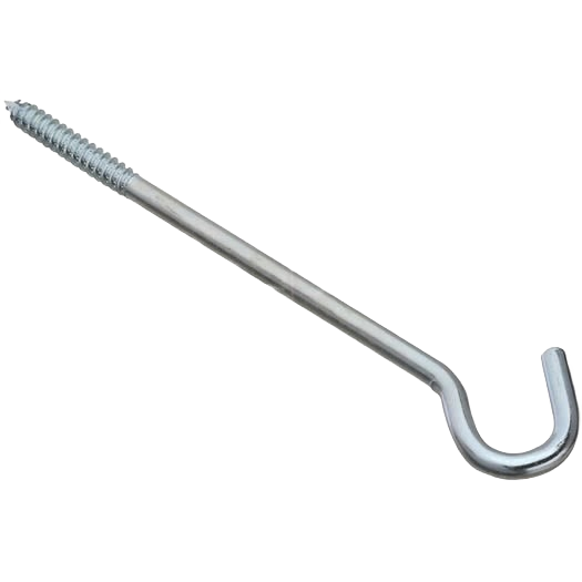 Steel screw hook with lag threads for medium to heavy hanging in hardware and fasteners collections