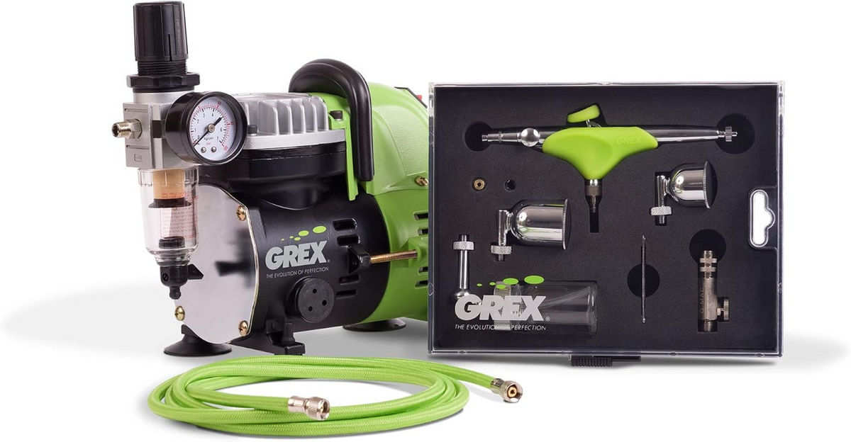 Grex Genesis.XSi3 Ergonomic Side Fed Airbrush & Compressor Combo Kit