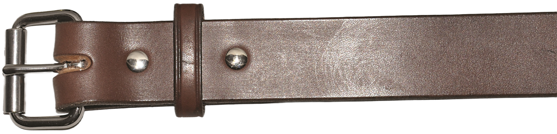 Brown super duty plain leather belt with stainless steel roller buckle in clothing and accessories collections