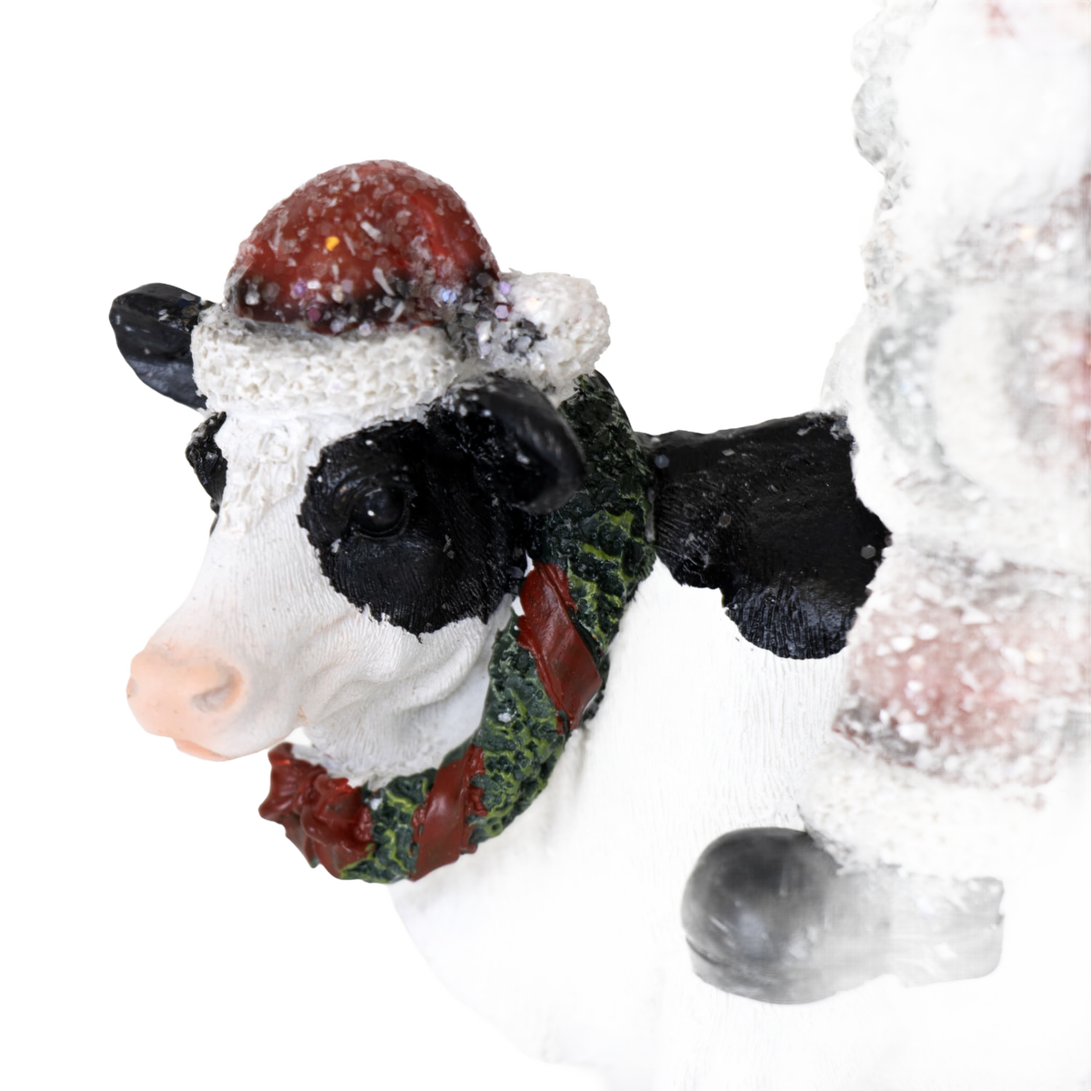 Transpac Santa on Cow Figurine