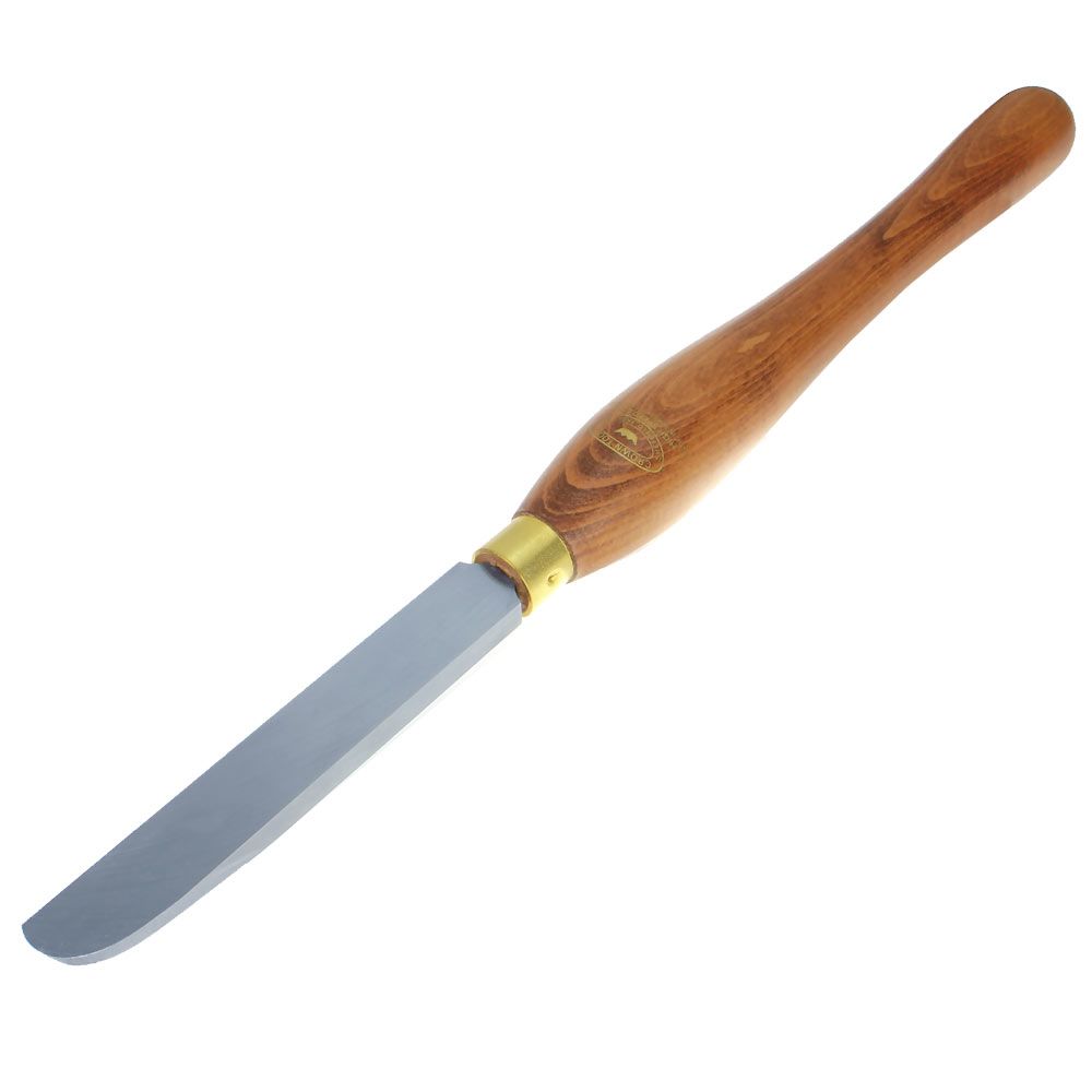 Wooden handled bowl finishing scraper with metal blade designed for precise woodworking and home improvement tasks