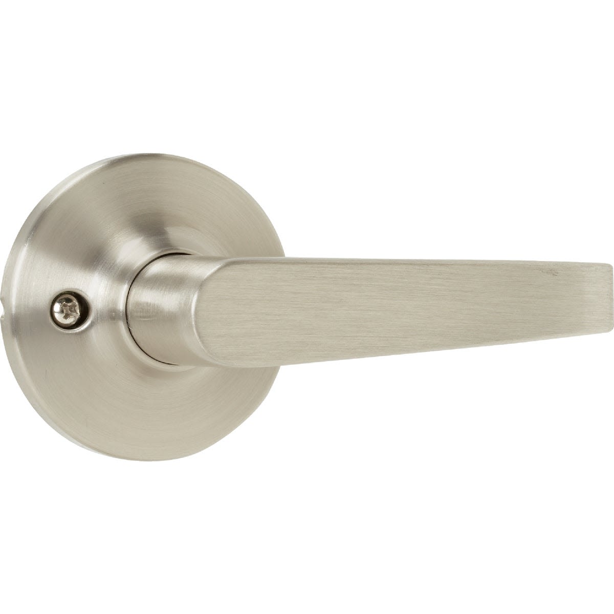 Brushed steel straight passage lever designed for doors in hardware and home improvement collections under $50