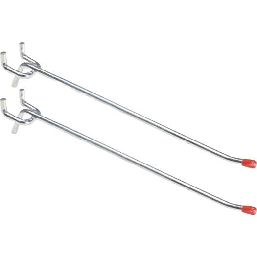 Do it Best 8 Inch Medium Duty Safety Tip Straight Pegboard Hooks, 2-Count