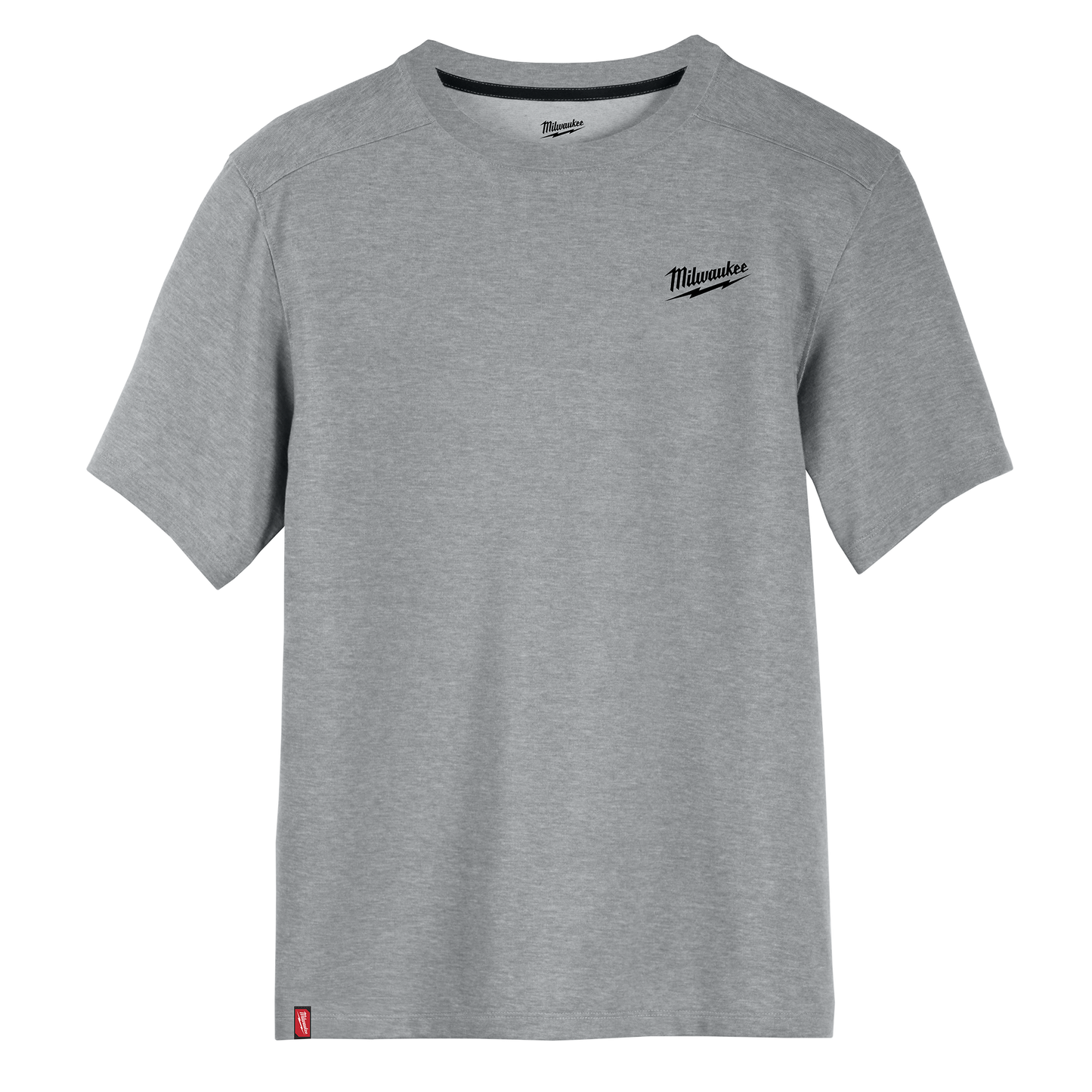 Light gray short sleeve tee with subtle logo print, designed for comfort in tools and home improvement tasks