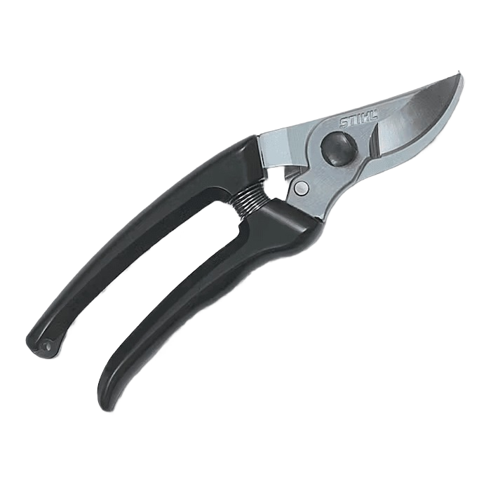 Compact hand pruner with ergonomic black handles and sharp blades for garden and pruning tool use under $50
