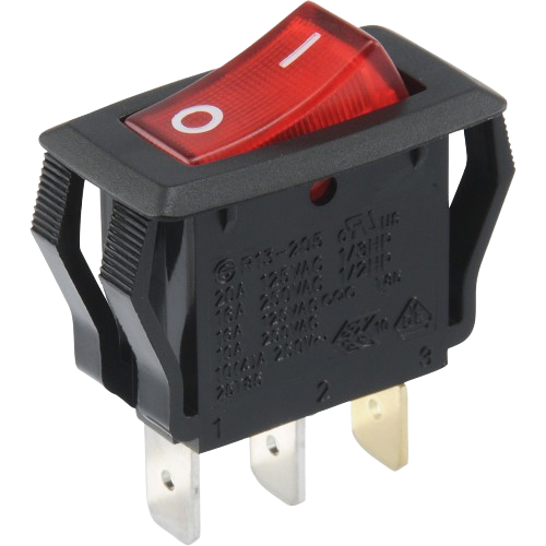 Red lens SPST rocker switch for electrical use in home improvement and wall plate collections under $50