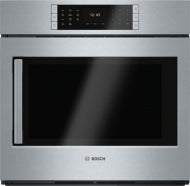 Stainless steel single wall oven with right side-opening door and digital touch control for kitchen appliances collection