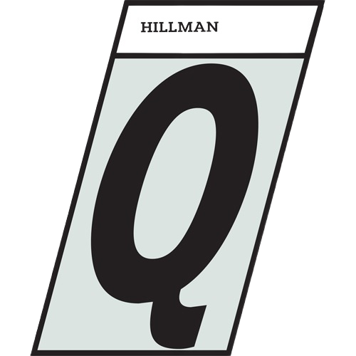 Black reflective Mylar angle-cut sticker letter Q for labeling and home improvement projects