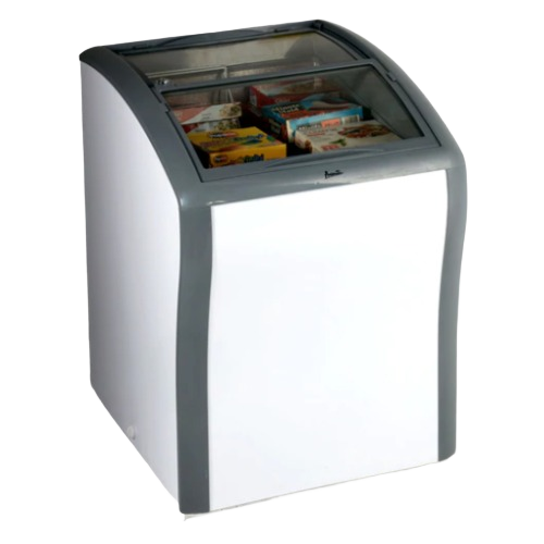 White commercial glass top chest freezer with gray trim in Freezers & Ice Makers and Kitchen & Kitchenware collections