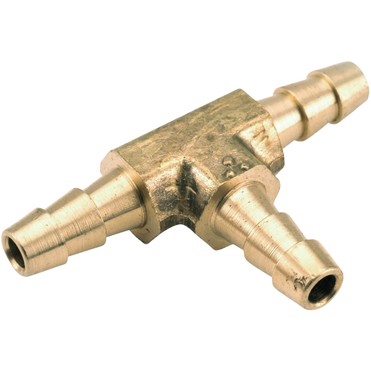 Brass hose barb insert tee fitting for plumbing with 5/16 inch ID, part of pipes and fittings collection under $50