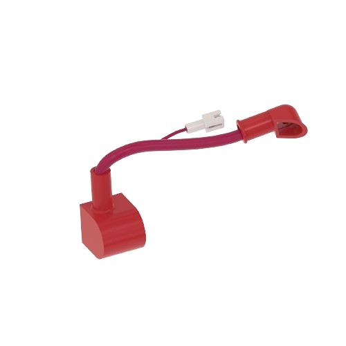 Red positive battery cable with insulated connectors for automotive and battery parts accessories collections