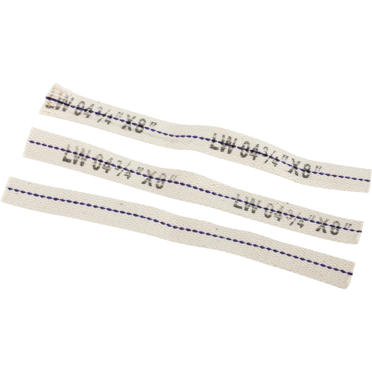 Cotton flat lamp wick strips with printed markings, designed for lighting and lamps under $50 collections