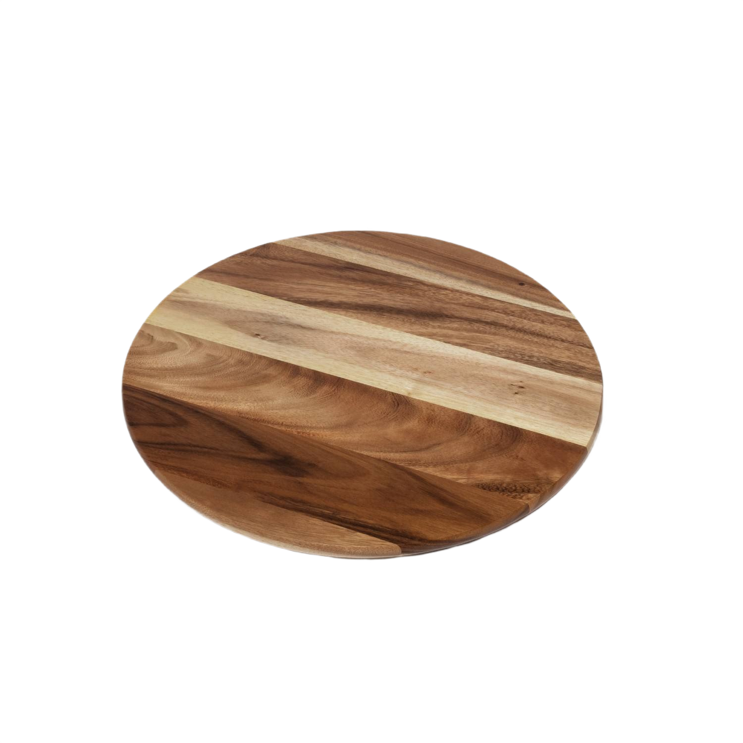 Round acacia wood turntable with natural finish for home improvement and decor use