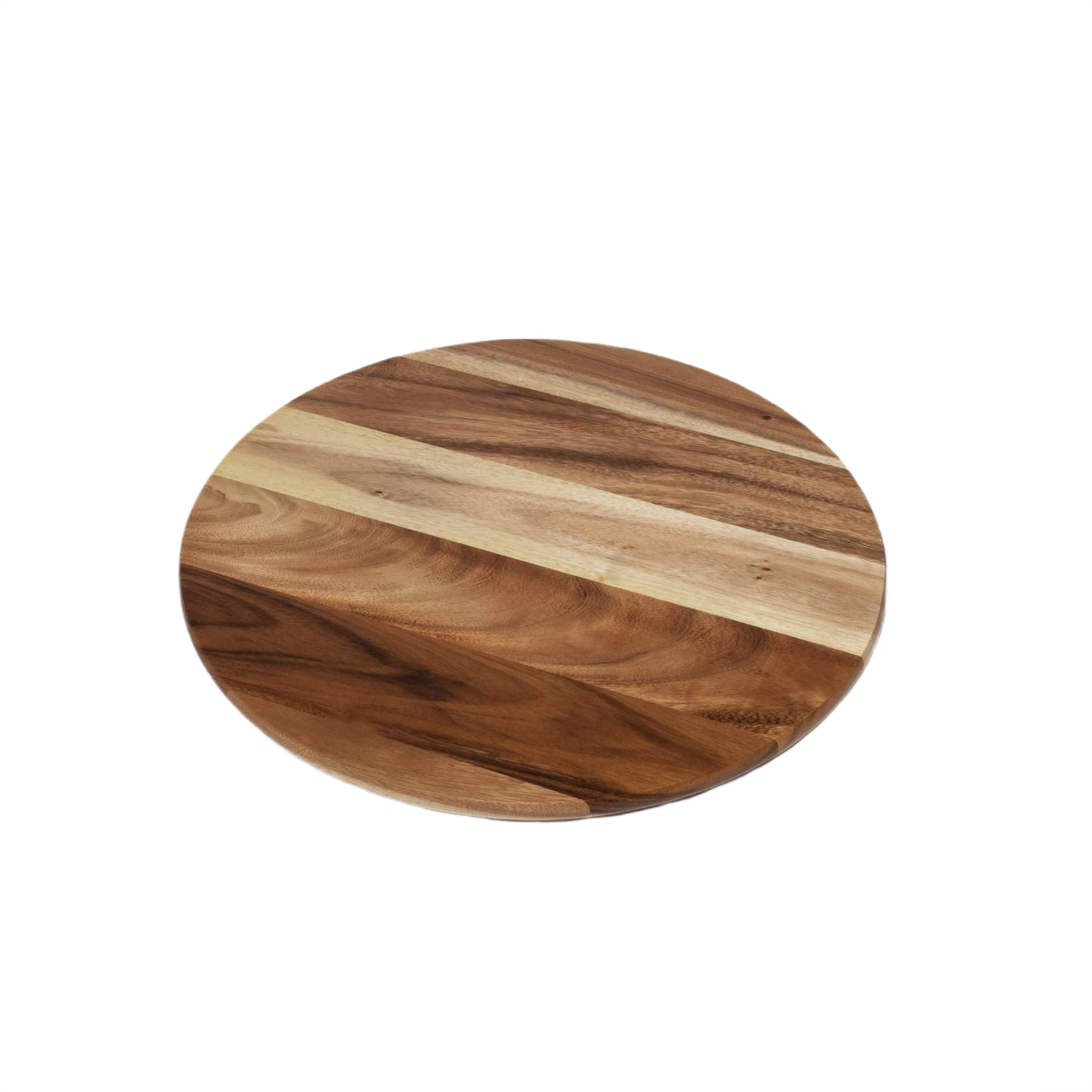 Round acacia wood turntable with natural finish for home improvement and decor use
