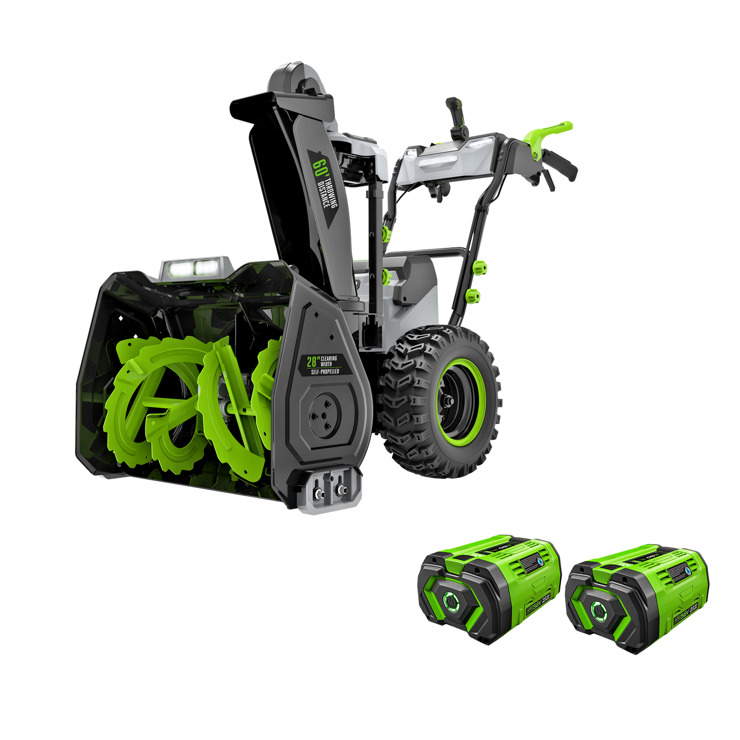 EGO POWER+ 28 in. Self-Propelled 2-Stage Snow Blower with Peak Power™ and 12.0 Ah Batteries (2) and Dual Port Charger