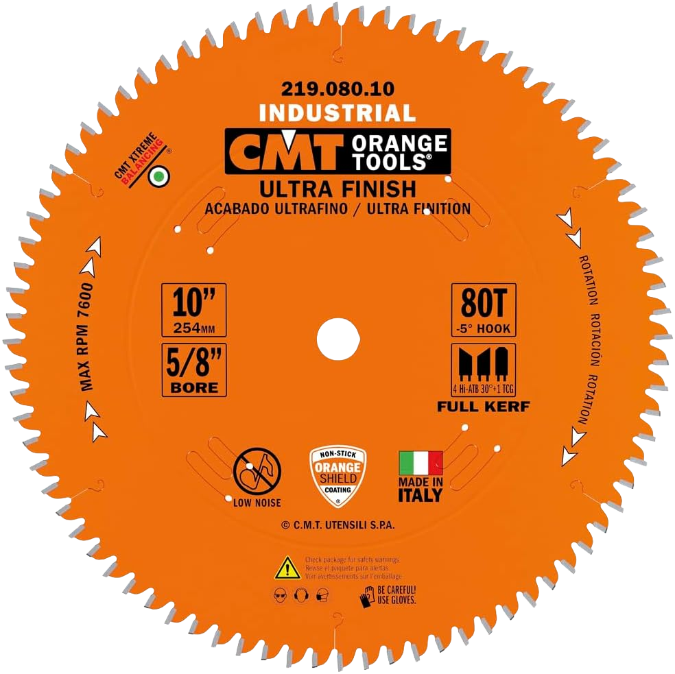CMT Orange Tools 10” 80T Ultra Finish Sliding Compound Saw Blade