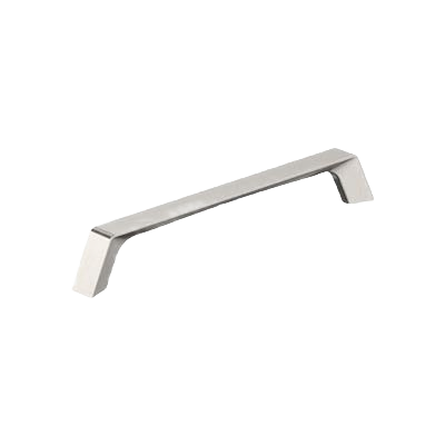 Satin nickel cabinet pull with modern angular design for furniture and hardware collections under $50