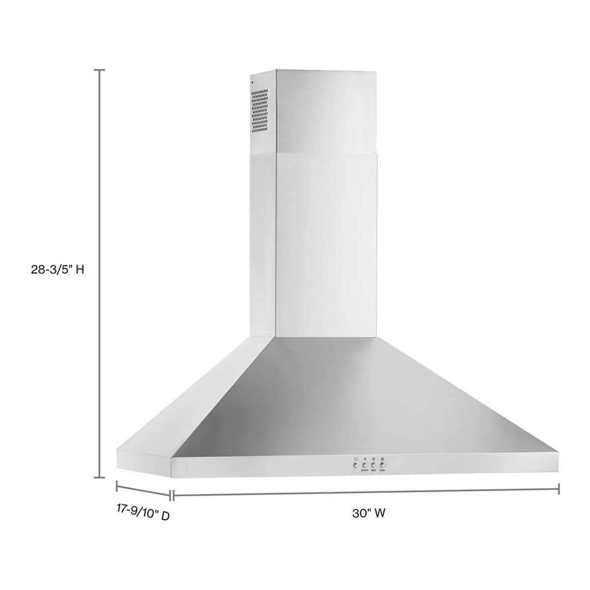 ENERGY STAR® Certified 30" Chimney Wall Mount Range Hood