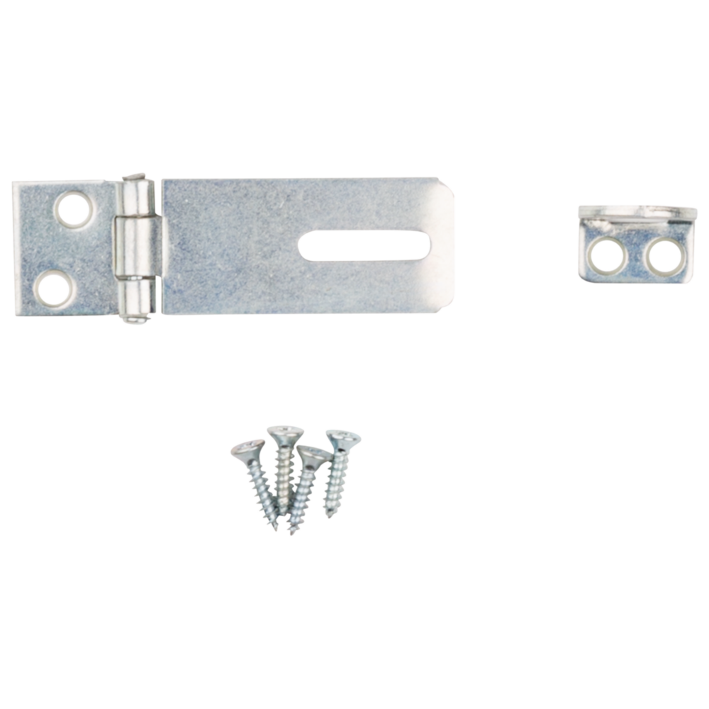 Zinc non-swivel safety hasp with mounting screws for door and gate hardware in home improvement under $50