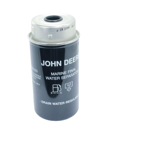 Cylindrical fuel filter element with black body and metal top for marine water separation in home improvement tools
