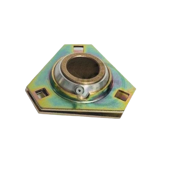 Triangular metal rotary broom bearing assembly with mounting holes for automotive and mechanic tool applications under $100 collections