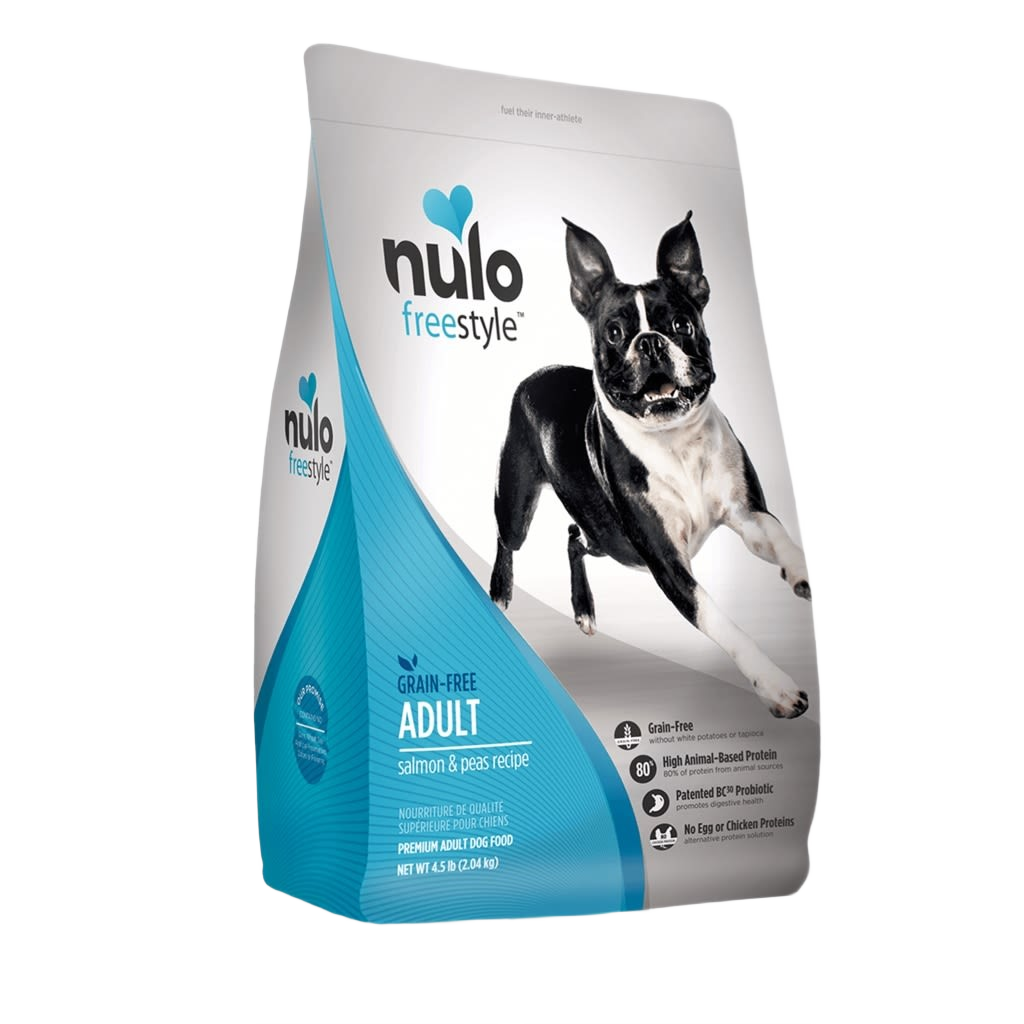 Bag of Nulo Freestyle salmon and peas adult dog food in pet food and dog supplies collections under $50