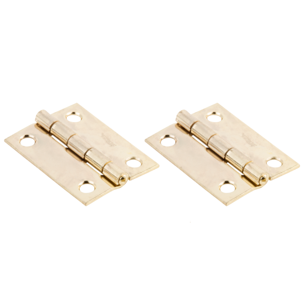 Two 2-inch brass tight-pin narrow hinges for door hardware in home improvement projects under $50
