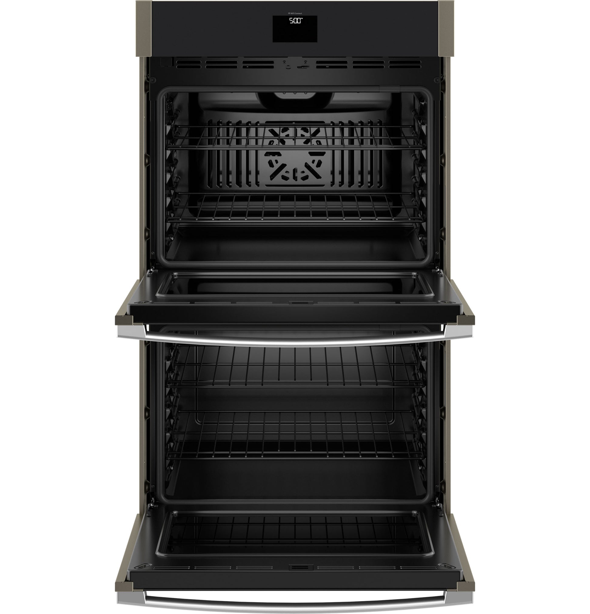 Built-in double wall oven with dual compartments, multiple racks, and digital display in Kitchen & Appliances collections