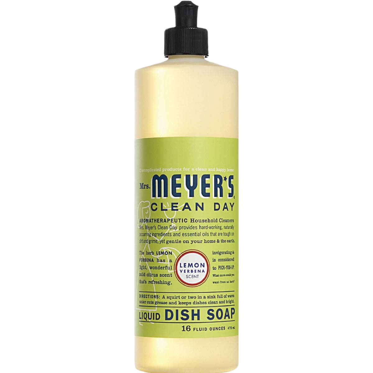 Yellow-green bottle of lemon verbena scented liquid dish soap for household cleaning under $50