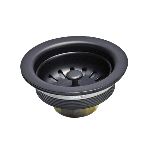 Oil rubbed bronze sink strainer with center post and basket for plumbing parts and repair projects