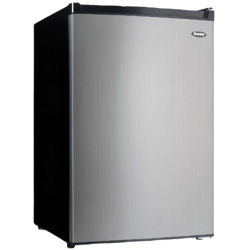 Stainless steel compact refrigerator with true freezer, ideal for mini refrigerator and kitchen appliance collections