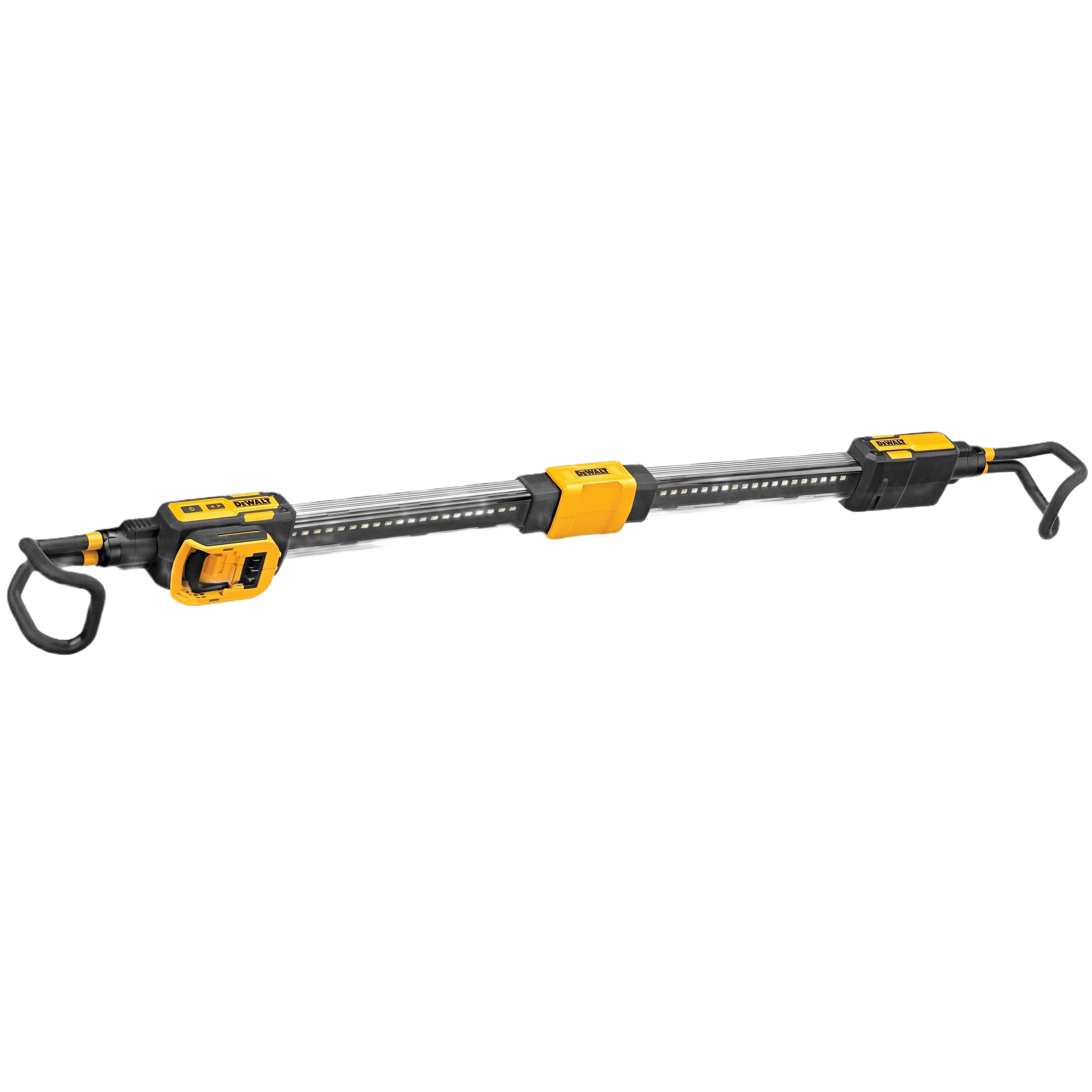 Cordless telescoping work light with yellow and black design for automotive and home improvement tool collections