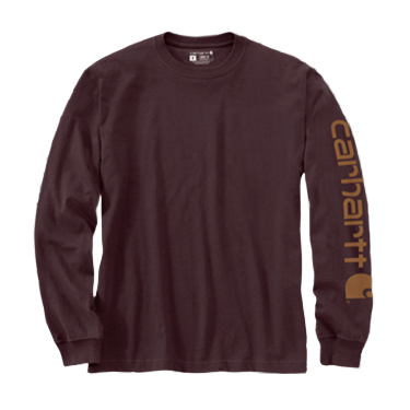 Carhartt Men's Loose Fit Heavyweight Logo Sleeve Graphic Long Sleeve T-Shirt