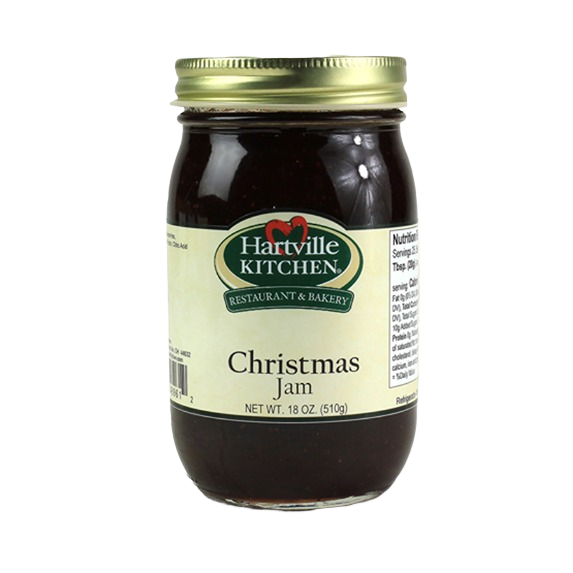Hartville Kitchen Christmas Jam jar with gold lid, part of Jams & Jellies and Food & Beverage collections under $50