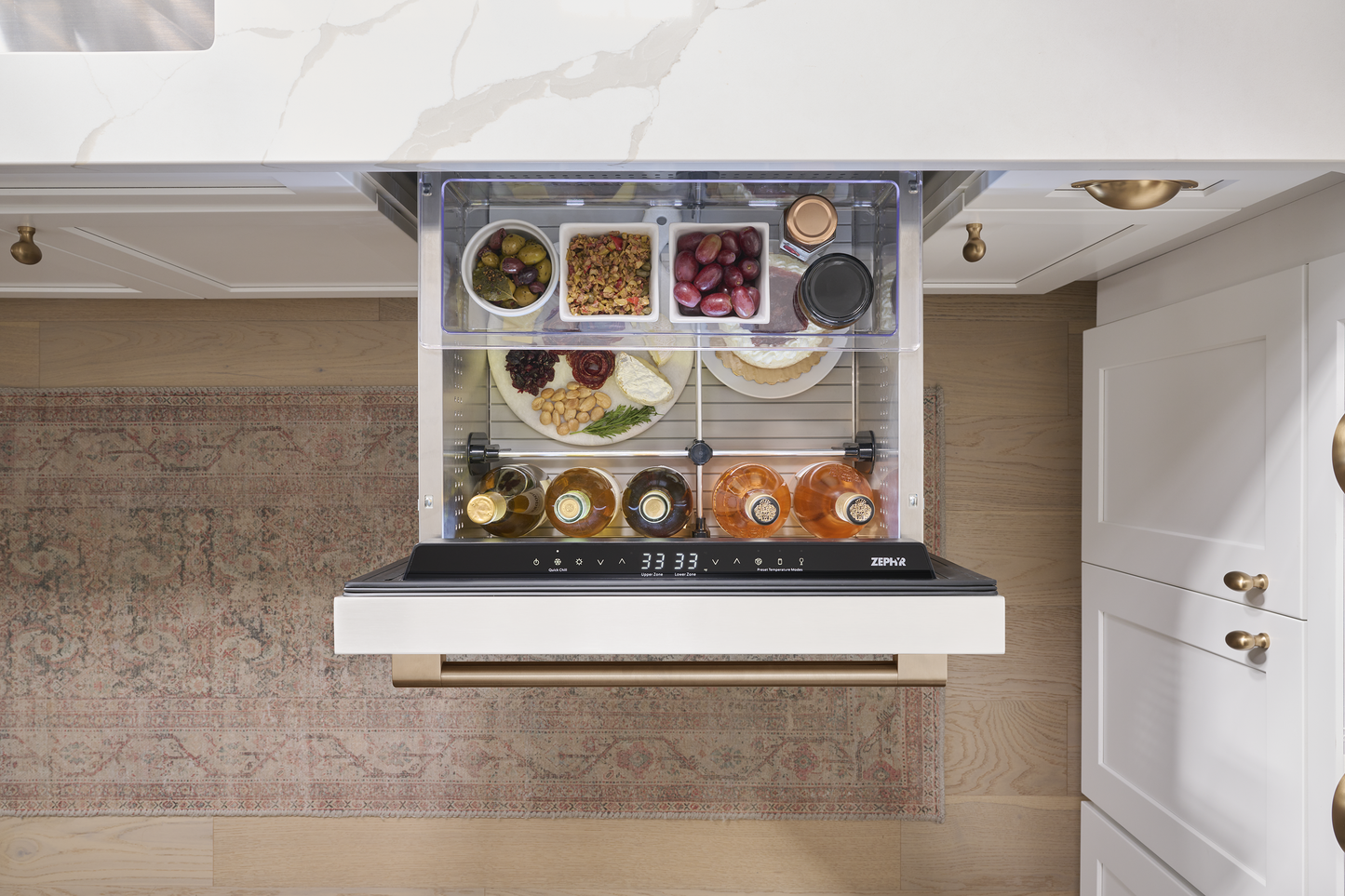 Refrigerator drawers, 24" panel ready, 2 zones