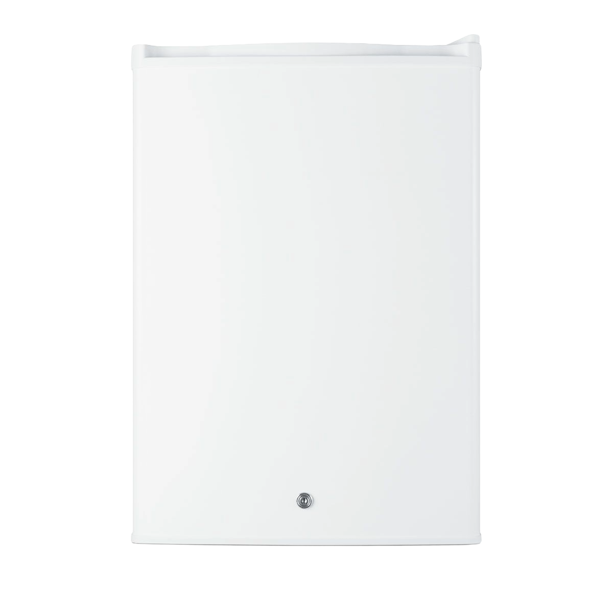 White compact built-in all-refrigerator with lock, designed for mini refrigerator and kitchen appliance collections