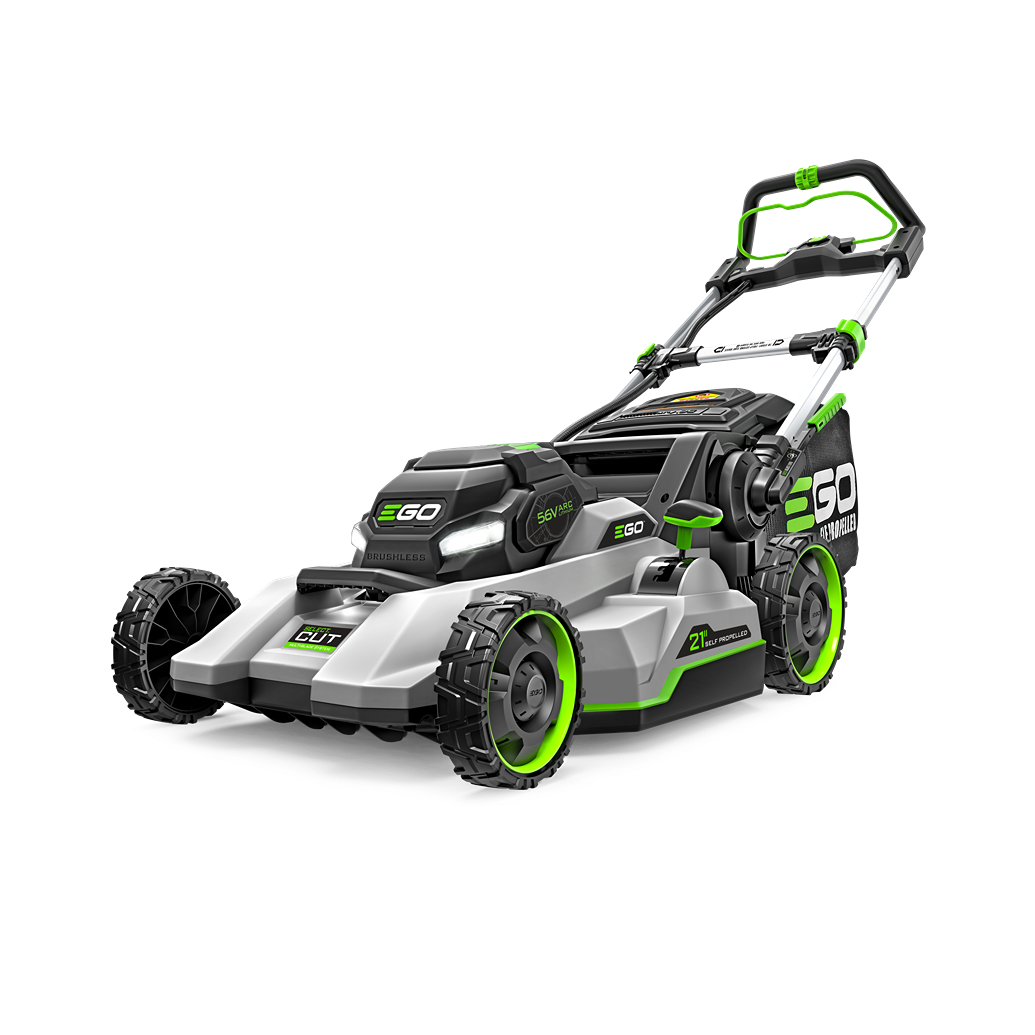 Cordless 21-inch self-propelled lawn mower with Touch Drive technology from EGO outdoor power equipment collection