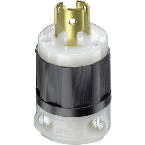 Commercial grade locking cord plug with durable nylon body and brass connectors for electrical and home improvement projects