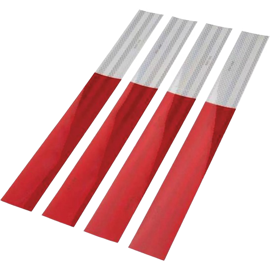 Set of four 18-inch red reflective strips for enhanced vehicle visibility in automotive and cargo tie-down accessories collections