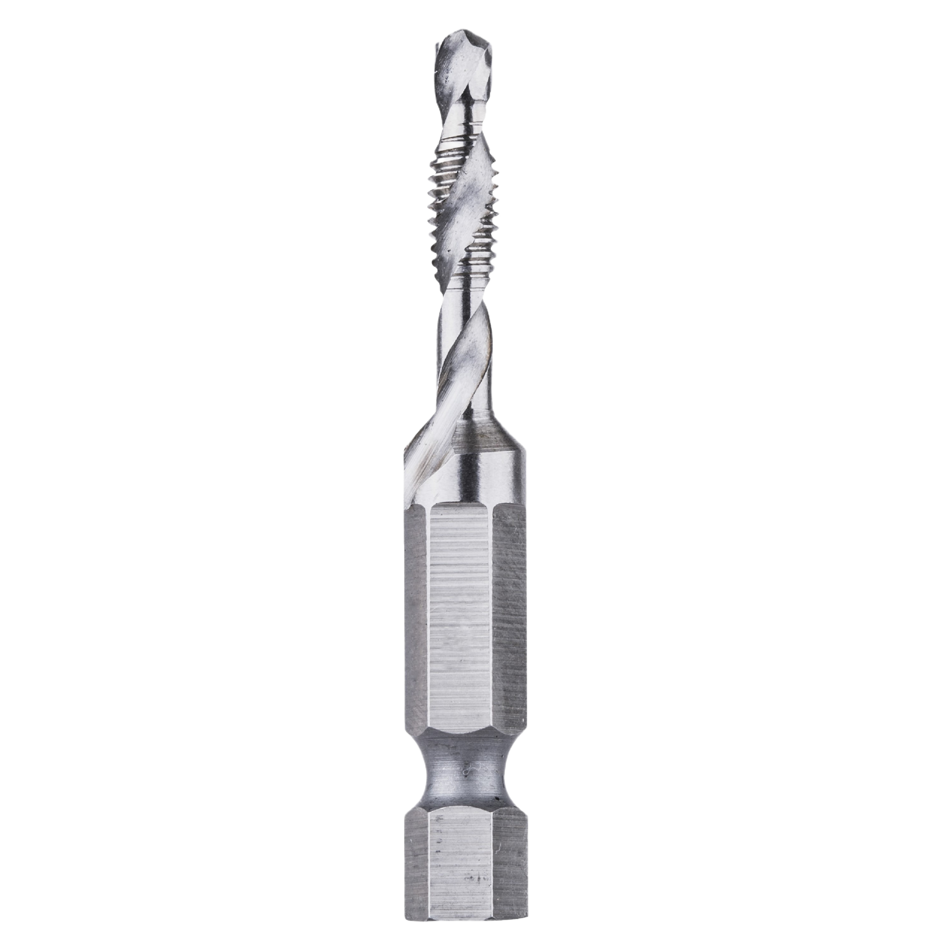 Metal drill and tap bit with hex shank for impact drivers in power tool accessories and drill bits collections