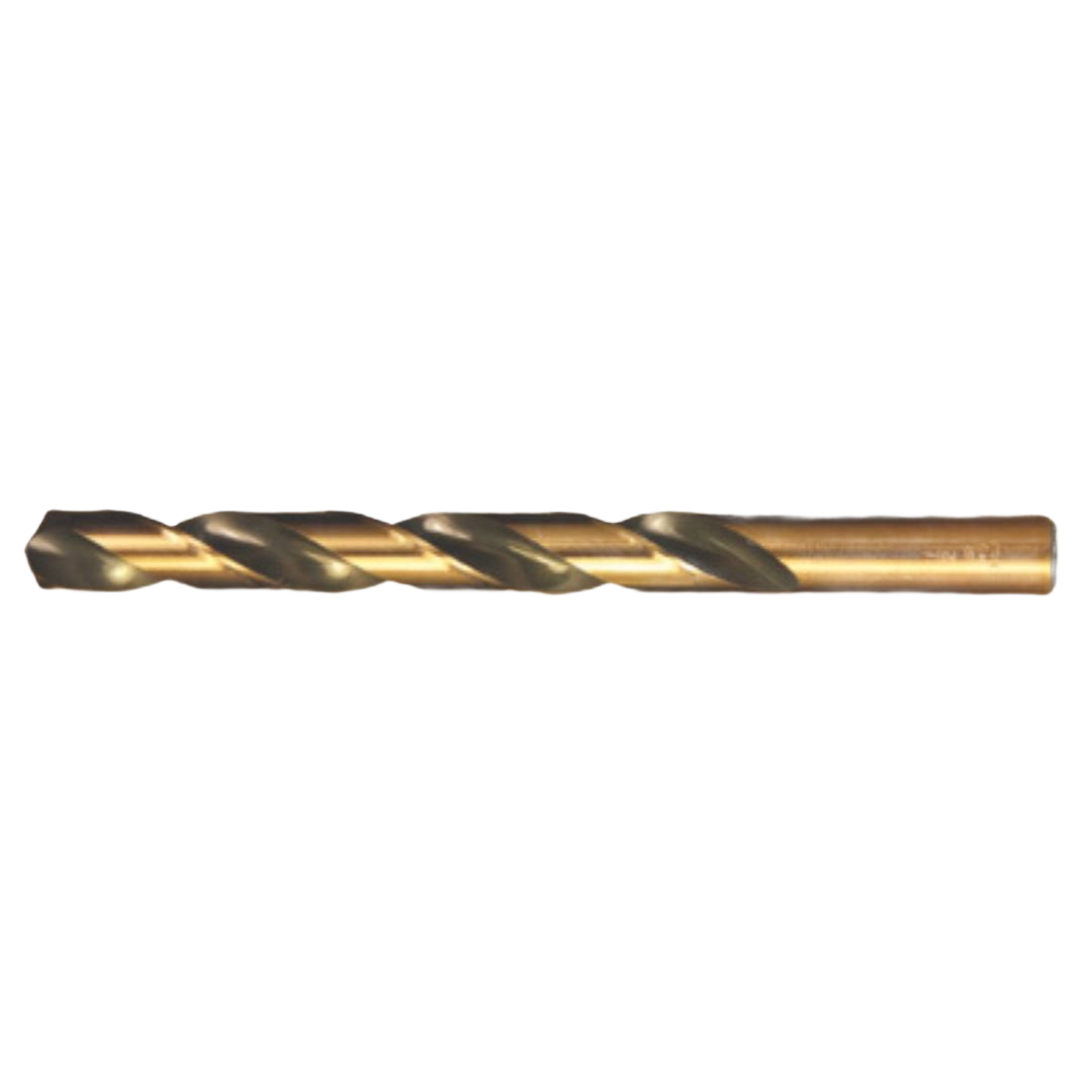 135-degree split point drill bit with black and gold finish for power tool accessories and home improvement tasks