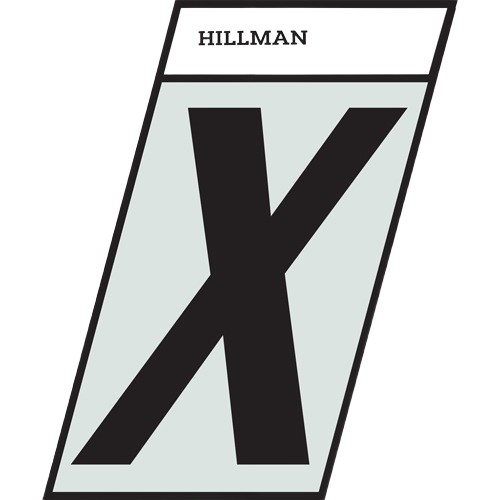 Black reflective Mylar sticker letter X with angled cut for home improvement and tool labeling purposes
